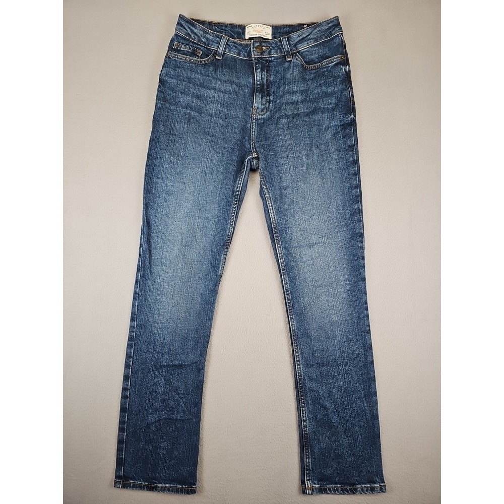 Fat Face Jeans UK 8R 28x27 Chesham Girlfriend Straight Tapered High Rise Stretch